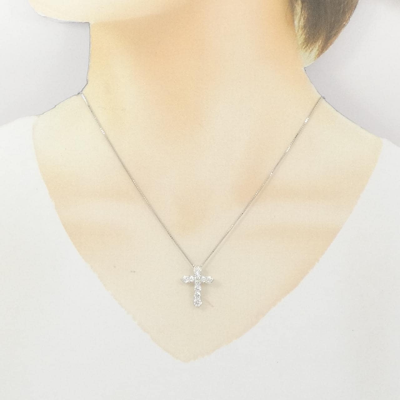 PT900/PT850 クロス ダイヤモンド ネックレス 1.02CT