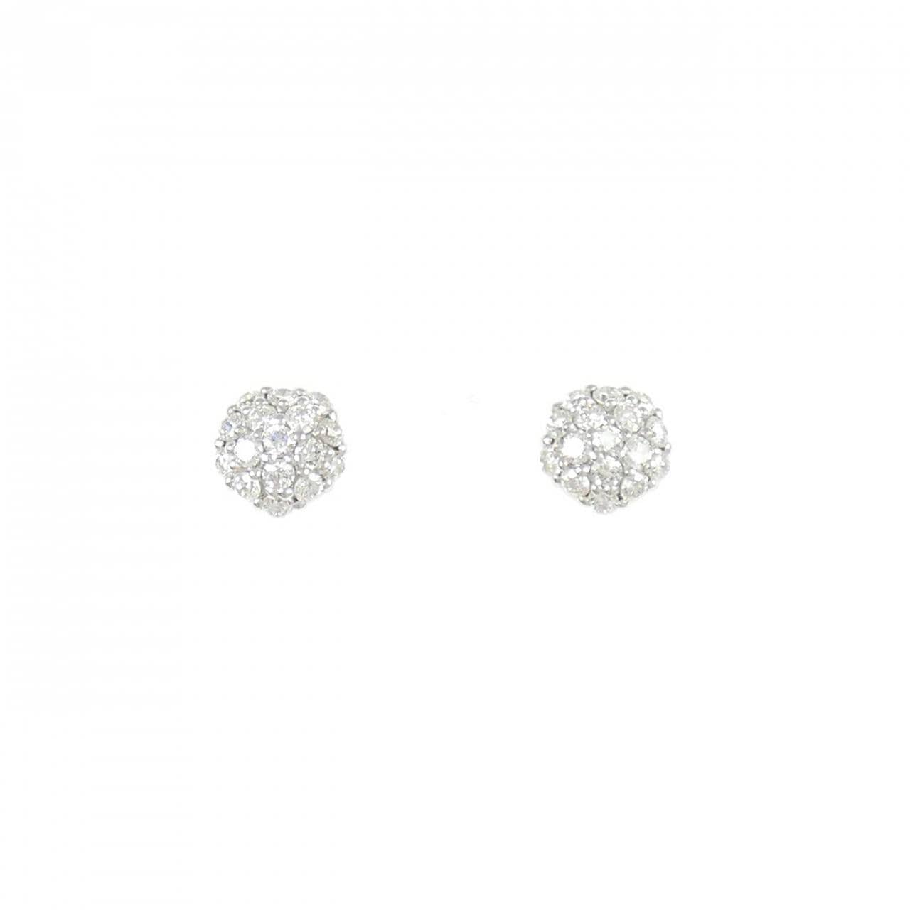 K18WG パヴェ ダイヤモンド ピアス 0.44CT