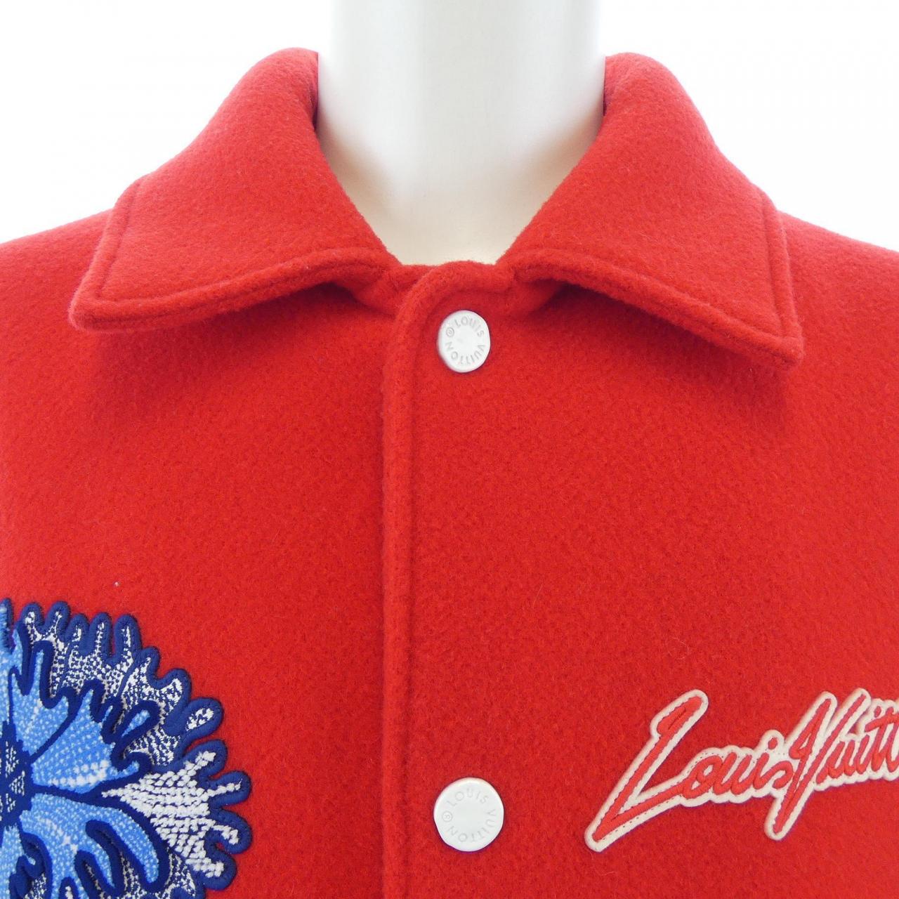 ルイヴィトン LOUIS VUITTON LV×YKサイケデリックフラワーエンブロイダードバーシティブルゾ HOL31EMJY 草間彌生 スタジャン