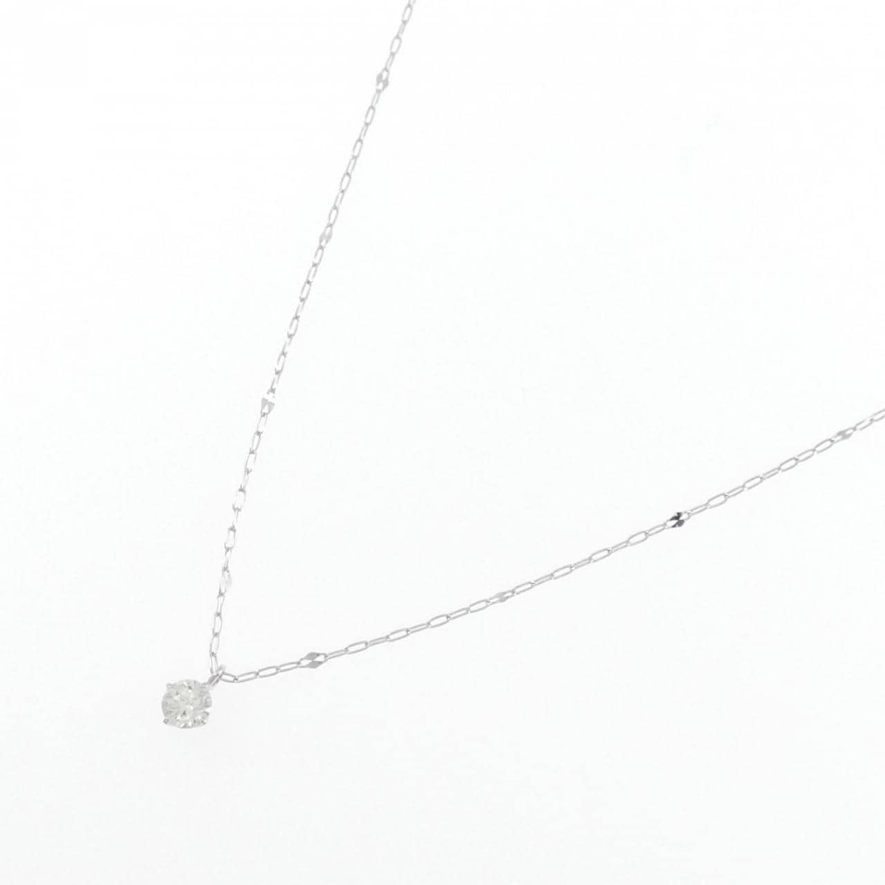 K18WG solitaire Diamond necklace 0.124CT