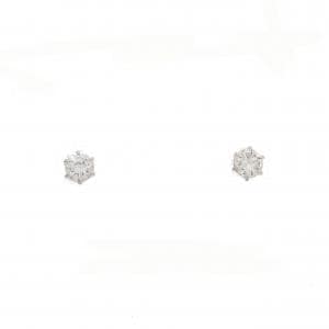 PT900 ソリティアダイヤモンド ピアス 0.10CT