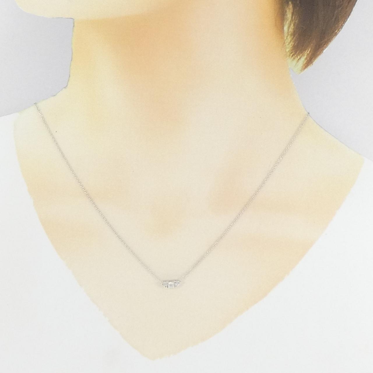K18WG ダイヤモンド ネックレス 0.16CT