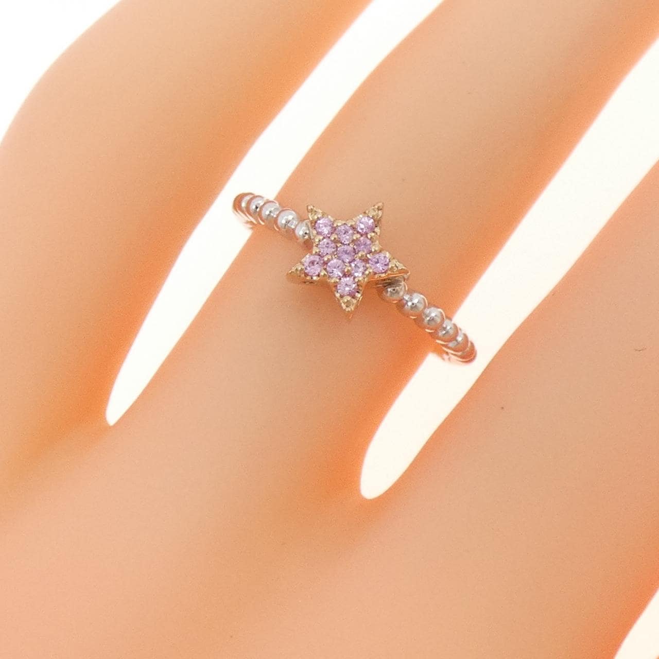 K18WG/K18PG スター サファイヤ リング 0.07CT