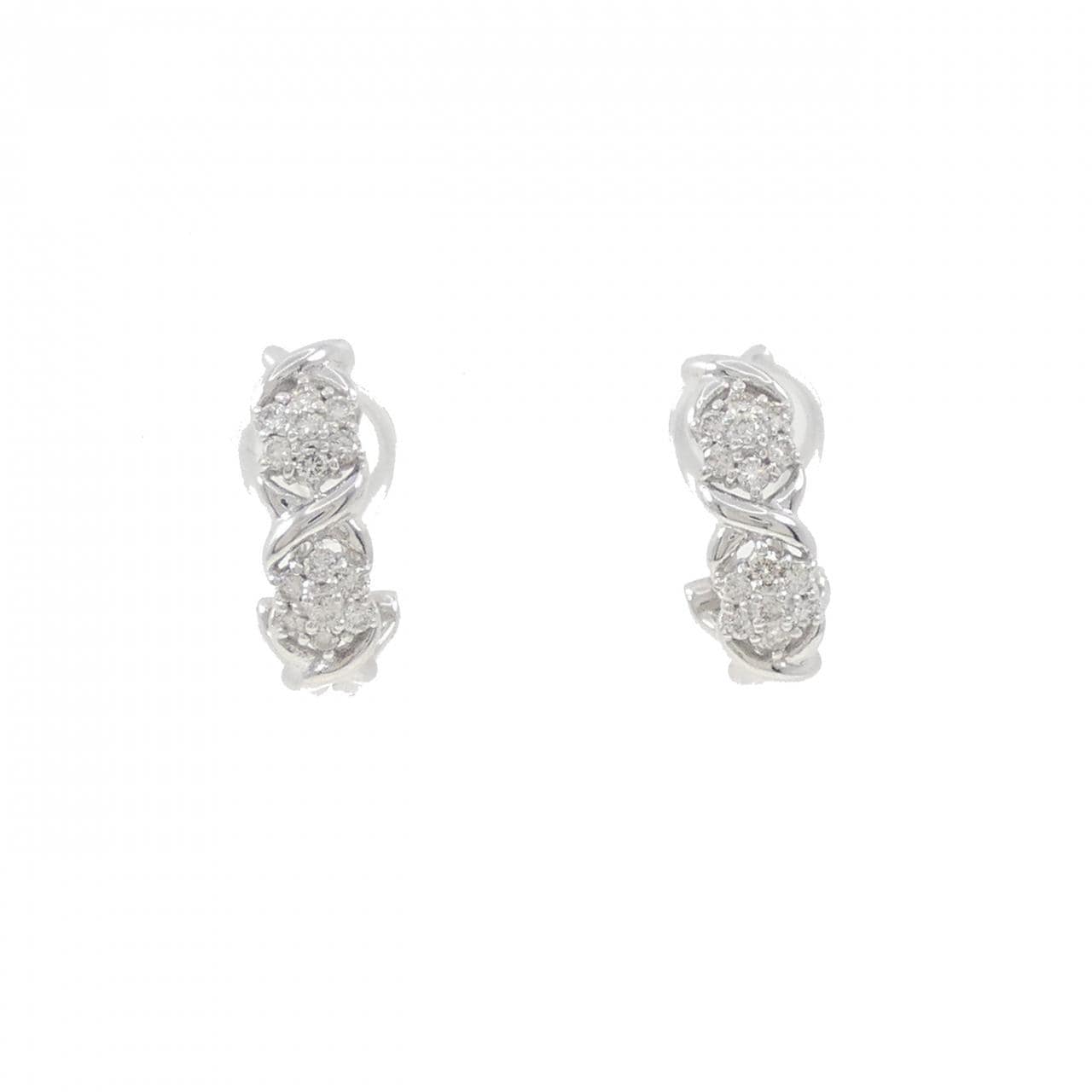 K18WG钻石耳环/耳夹0.40CT