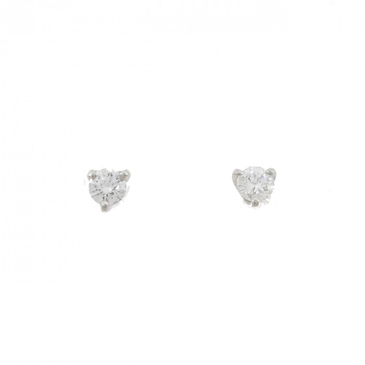 PT900 ソリティア ダイヤモンド ピアス 0.30CT