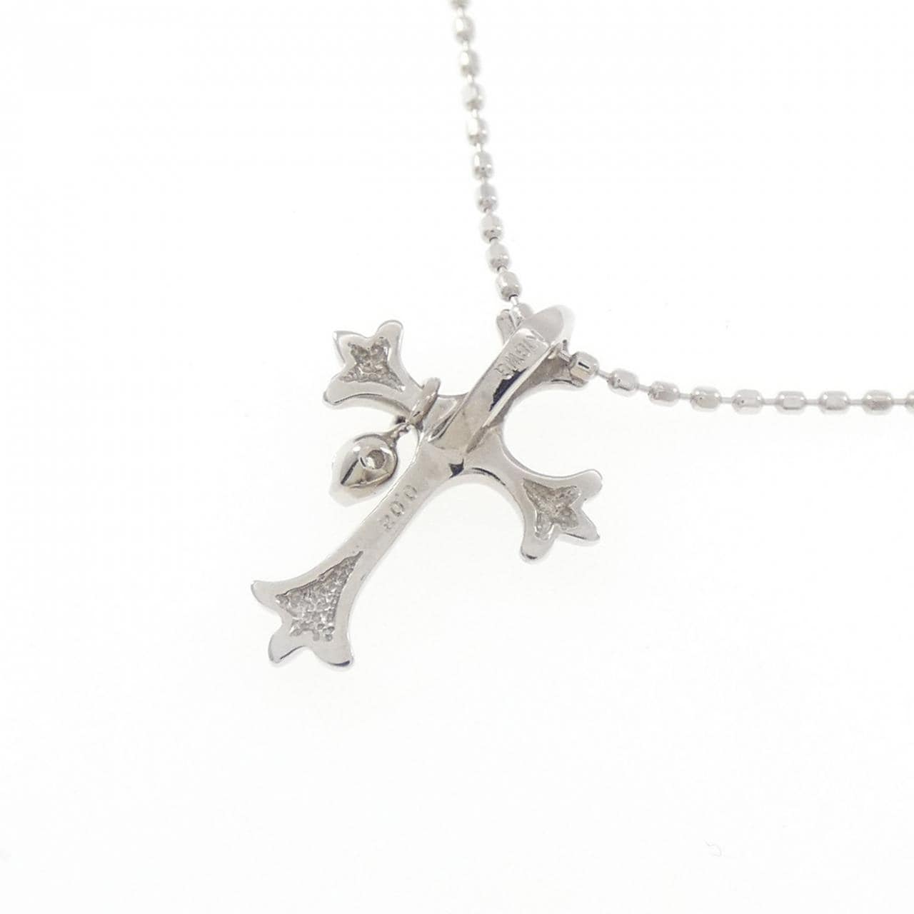 K18WG クロス ダイヤモンド ネックレス 0.02CT