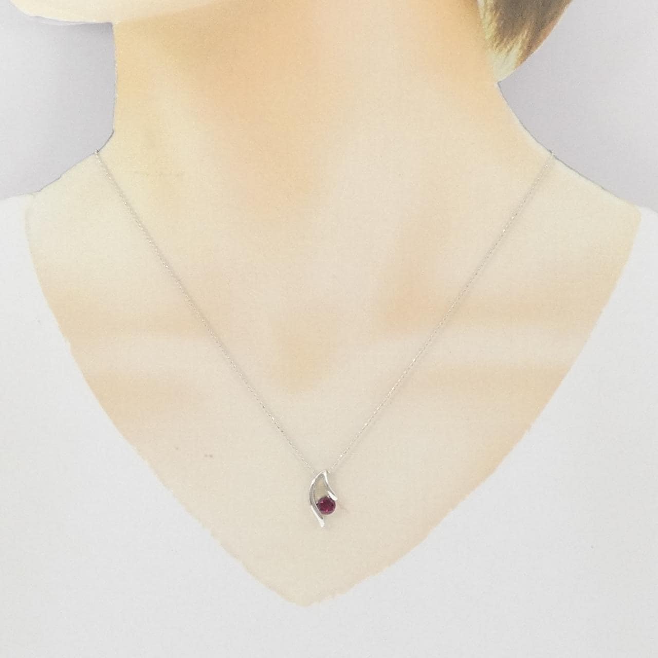 K18WG ガーネット ネックレス