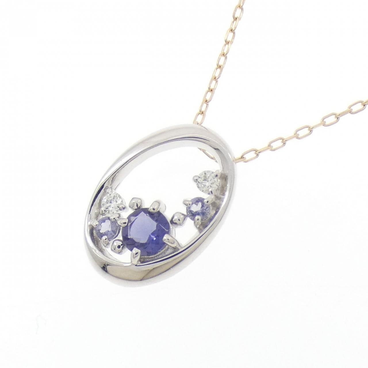 K10YG/K10WG アイオライト ネックレス