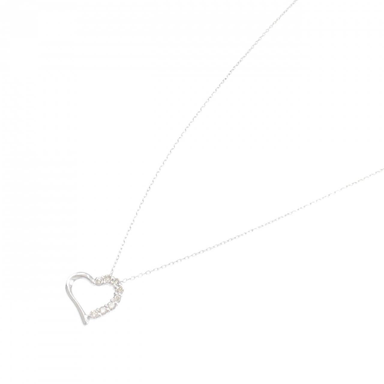 【新品】K18WG ハート ダイヤモンド ネックレス 0.10CT