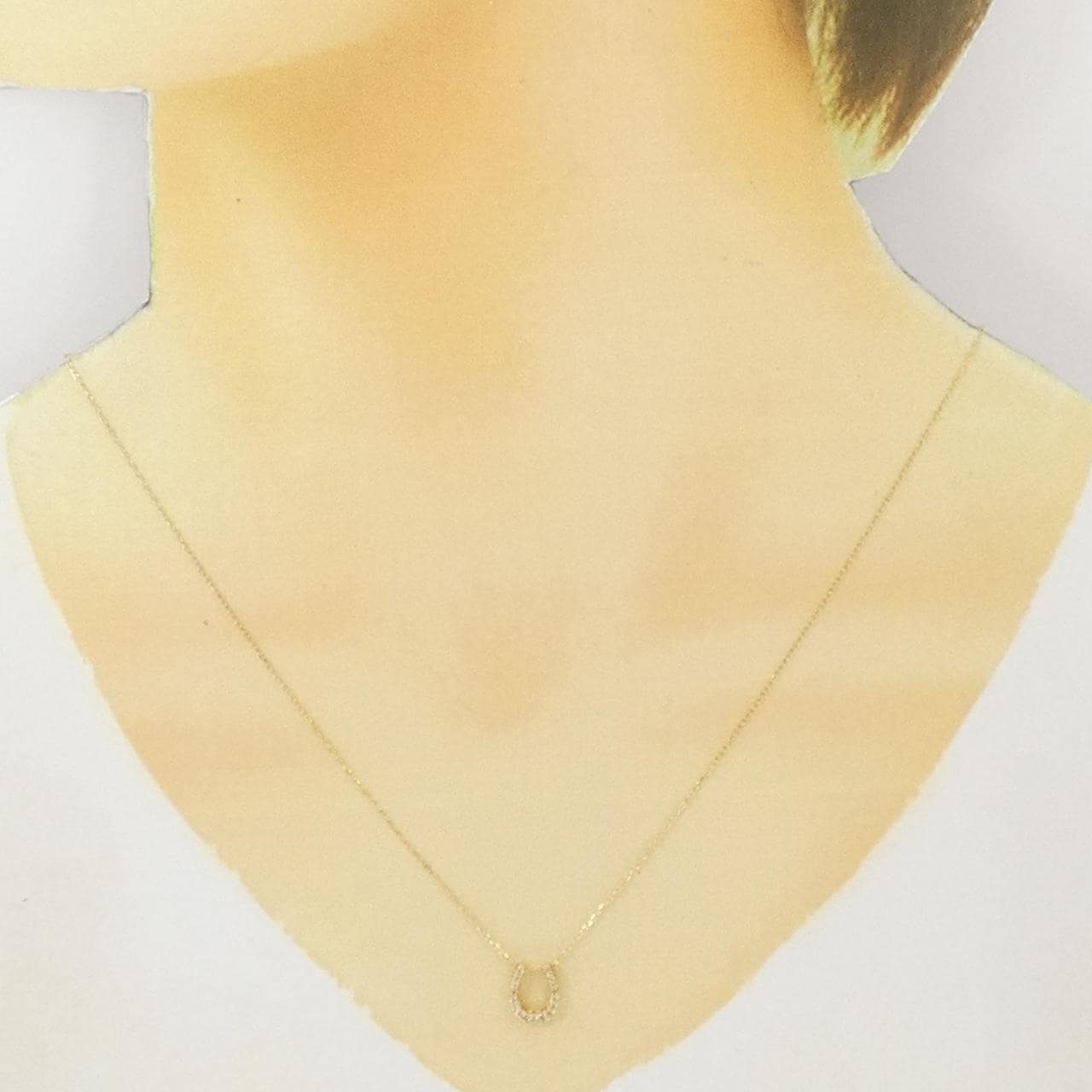 K18YG ホースシュー ダイヤモンド ネックレス 0.11CT