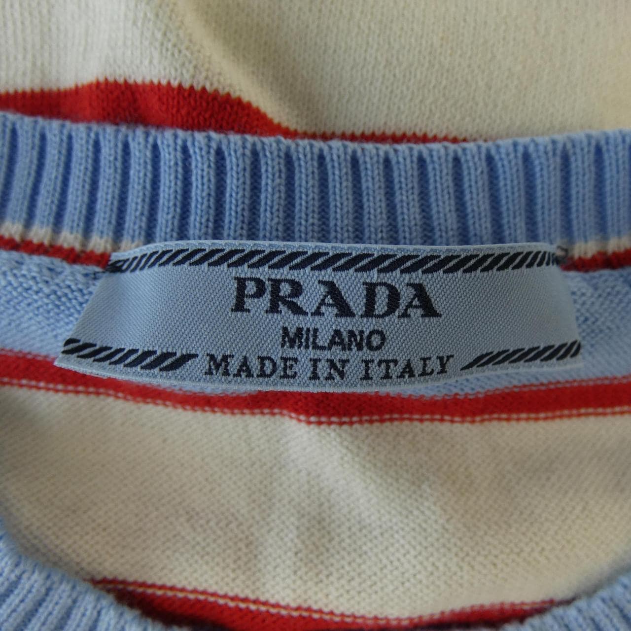 プラダ PRADA ストライプ コットンクルーネックセーター P24S2H SOOO 17KK ニット