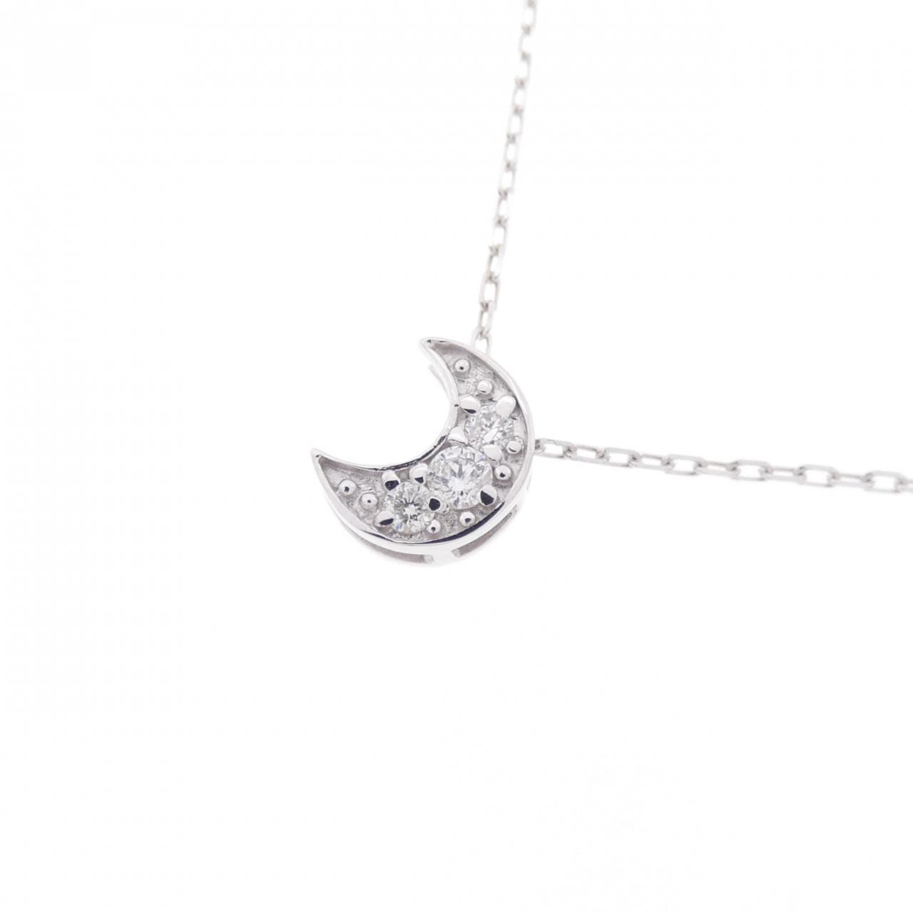 K10WG Moon Diamond Necklace 0.07CT