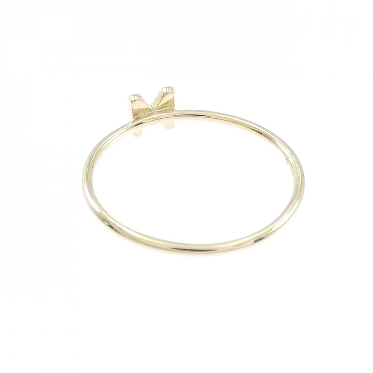 クミキョク イニシャルM ダイヤモンド リング 0.02CT