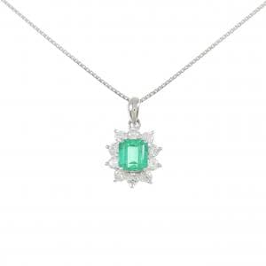 PT900/PT850 エメラルド ネックレス 0.72CT