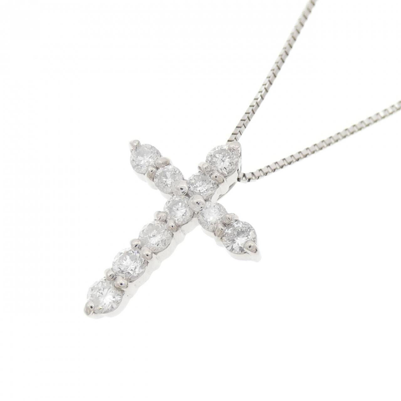 PT900/PT850 クロス ダイヤモンド ネックレス 0.50CT