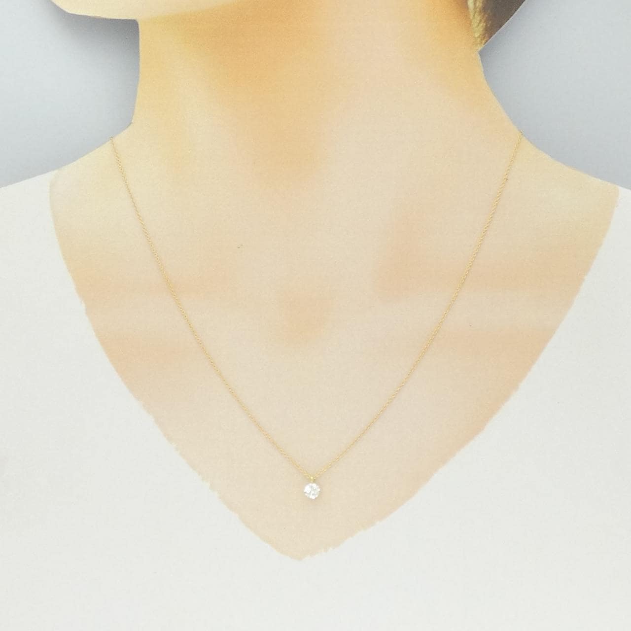 【リメイク】K18YG ダイヤモンド ネックレス 0.274CT D SI1 EXT H&C