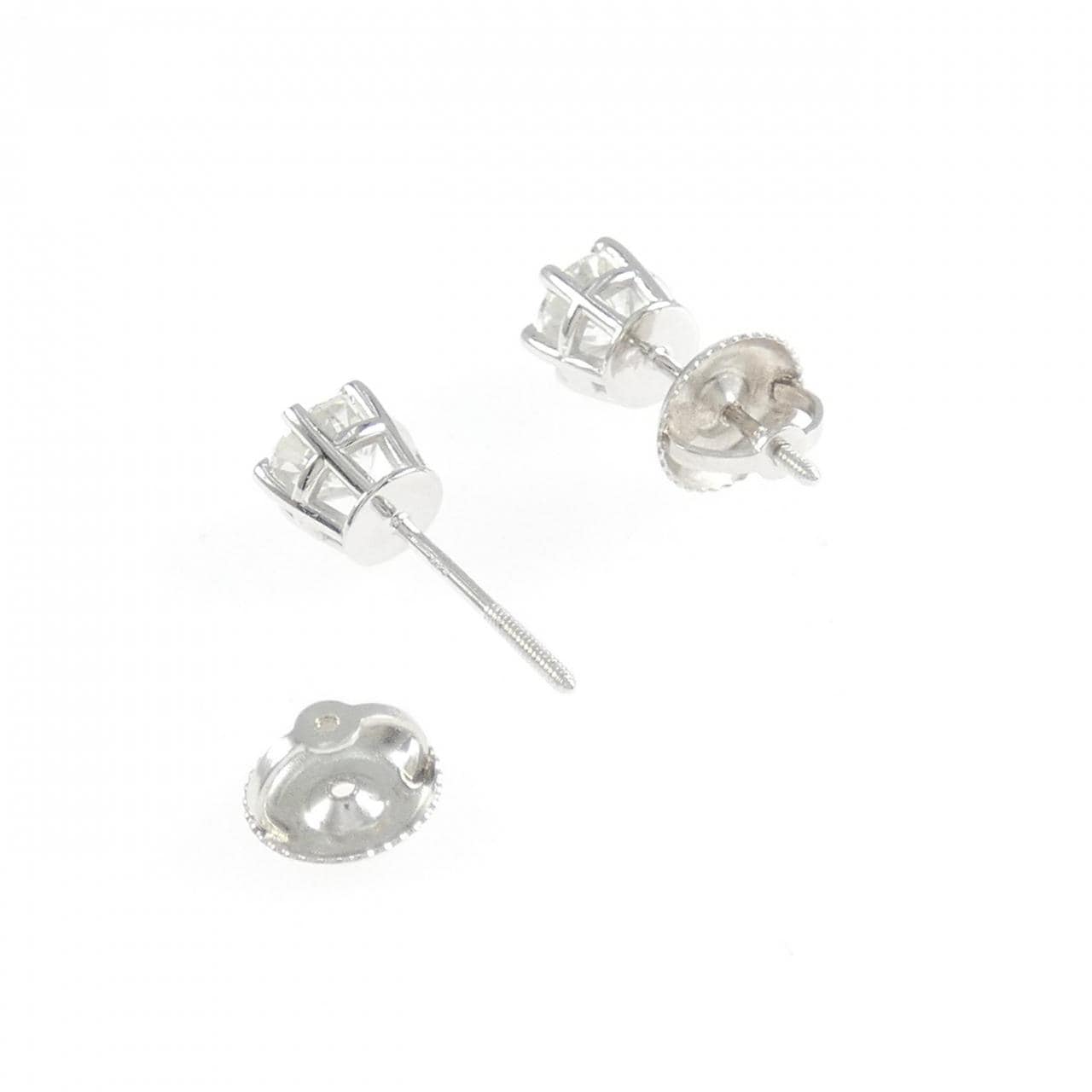 K14WG ソリティア ダイヤモンド ピアス