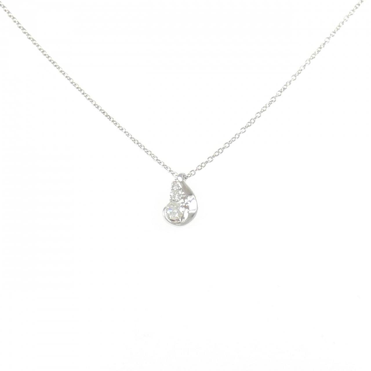 K18WG ダイヤモンド ネックレス 0.14CT