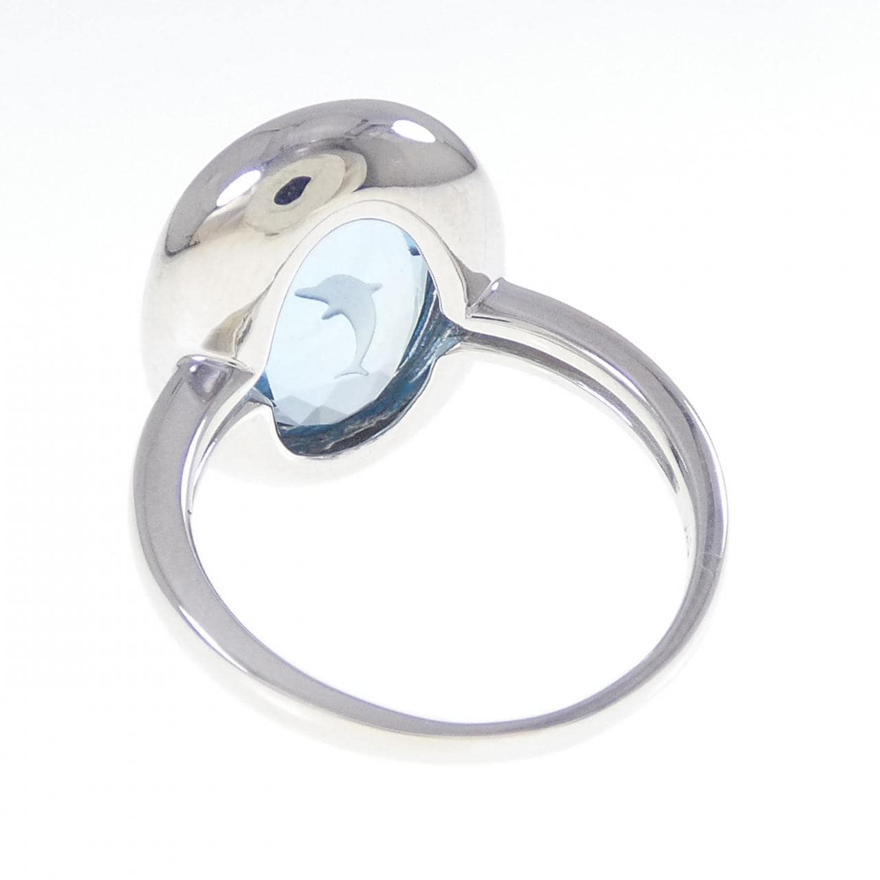 K18WG ドルフィン ブルートパーズ リング