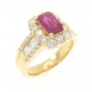 K18YG ルビー リング 1.022CT