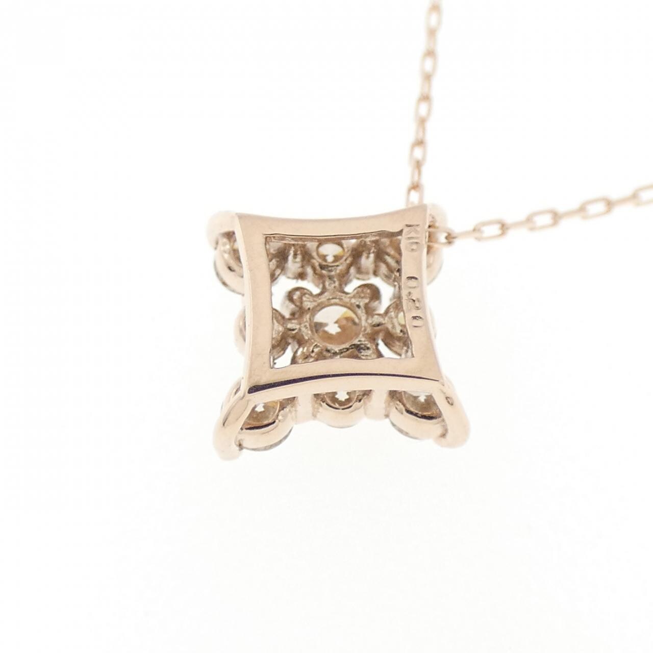 【新品】K10PG ダイヤモンド ネックレス 0.20CT