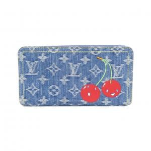 ルイヴィトン モノグラム チェリー デニム(LVxTM) ジッピー ウォレット M23161 財布