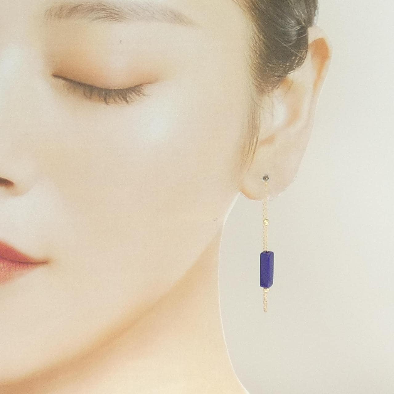 K18YG ラピスラズリ ピアス 片耳