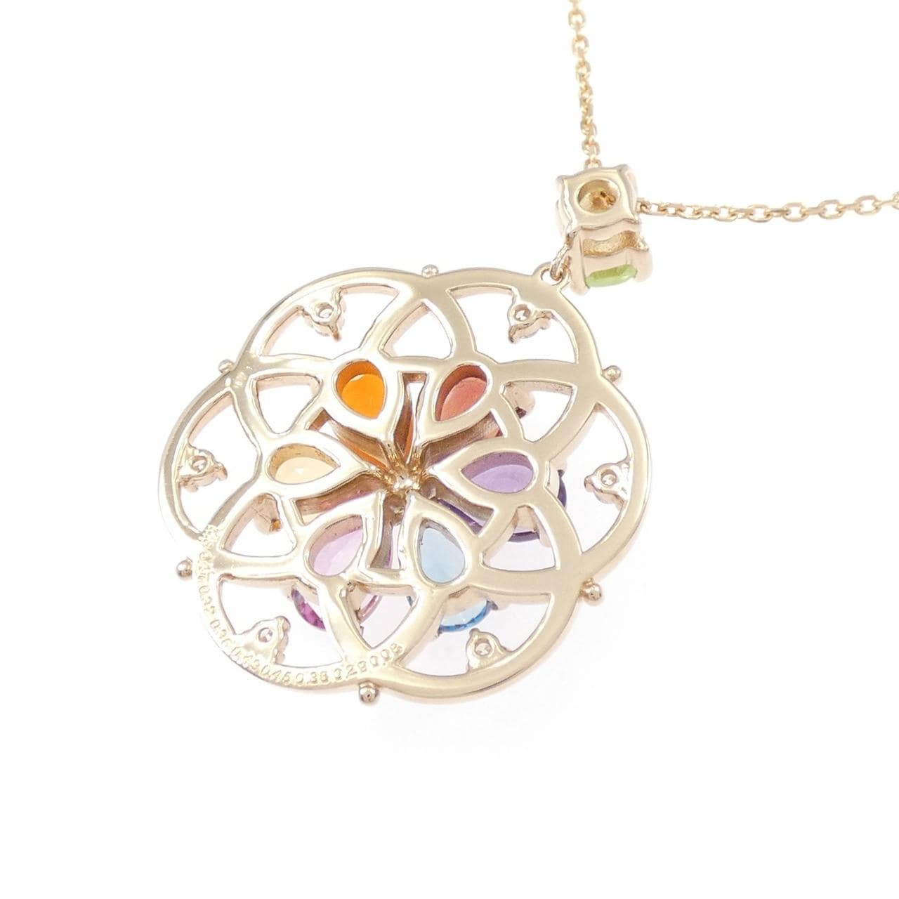 K18PG カラーストーン ネックレス