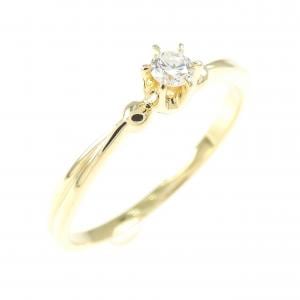 K18YG ソリティア ダイヤモンド リング 0.08CT