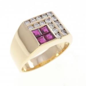 K18YG ルビー リング 0.42CT