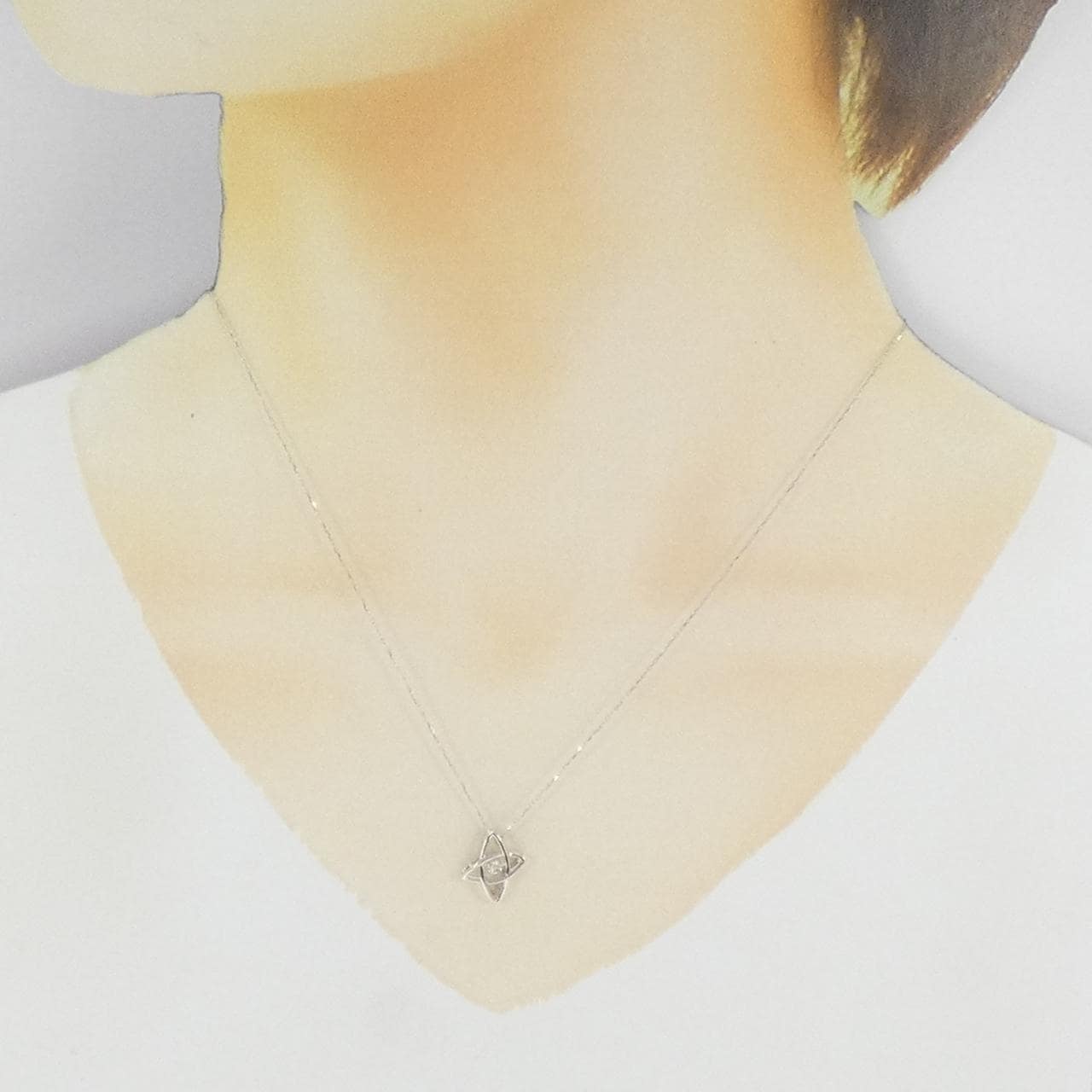 K18WG ダイヤモンド ネックレス 0.05CT