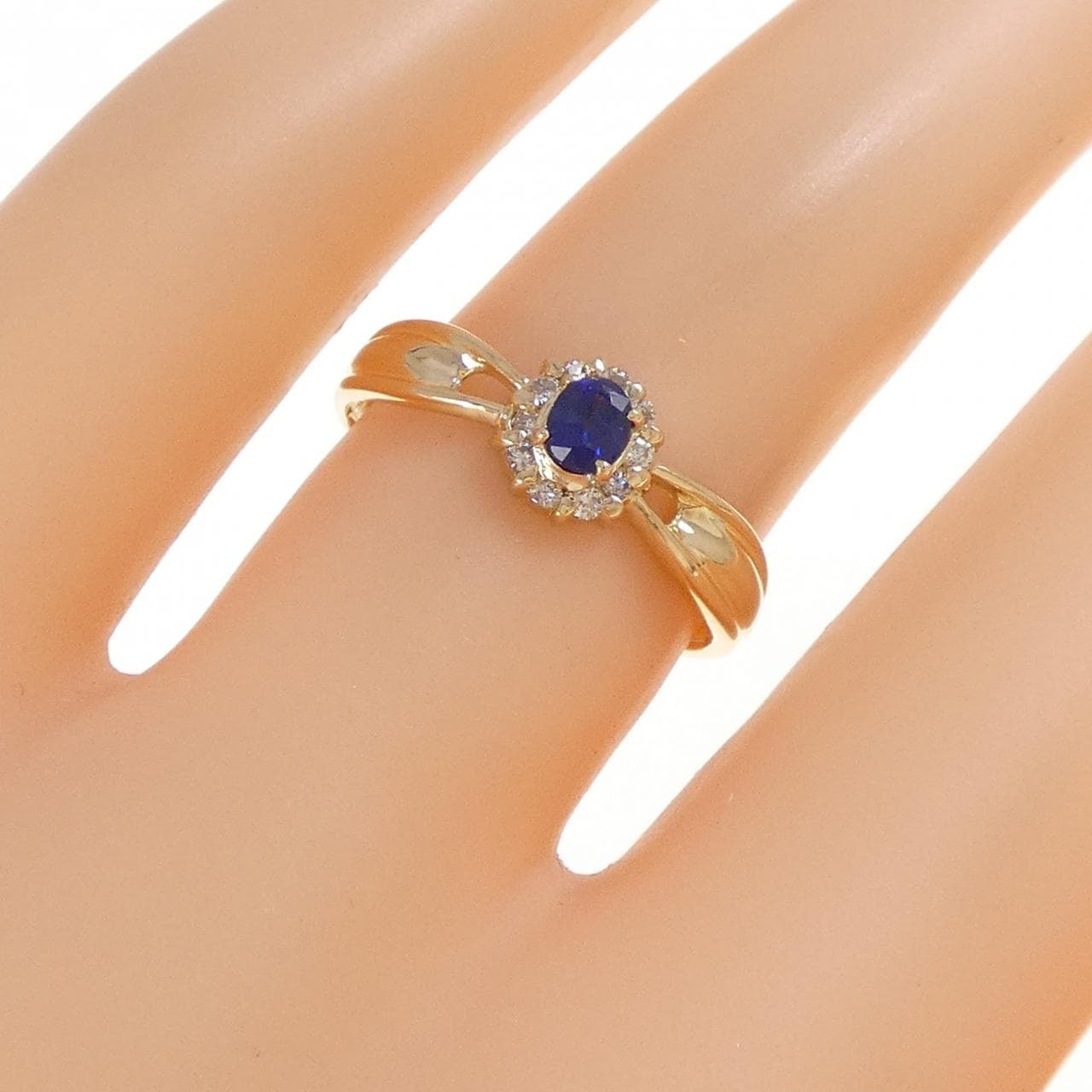 K18YG サファイヤ リング 0.16CT