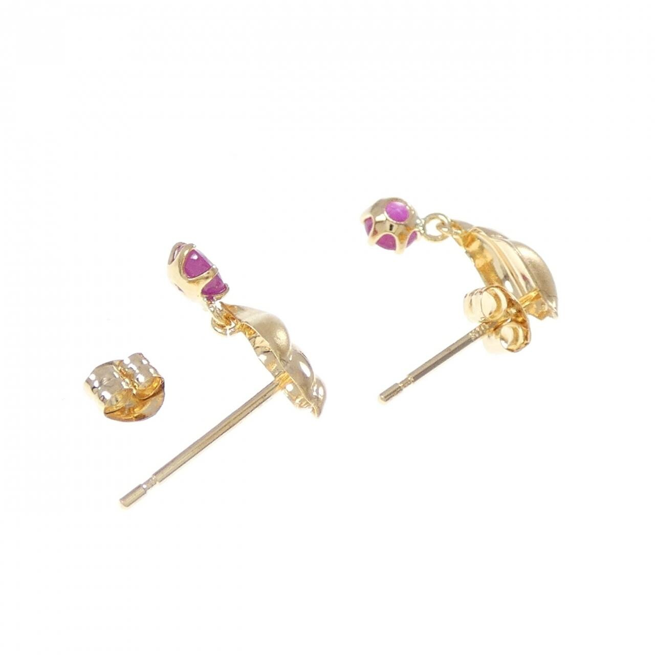 K18YG ルビー ピアス