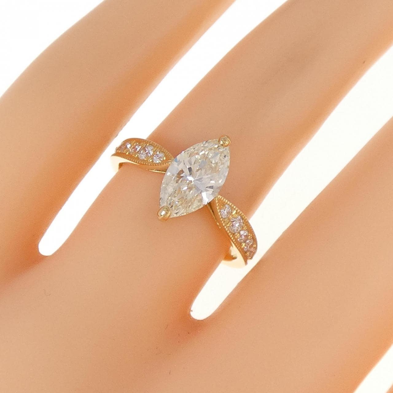 [Remake] K18YG Diamond Ring 1.146CT VLY I1 Marquise Cut