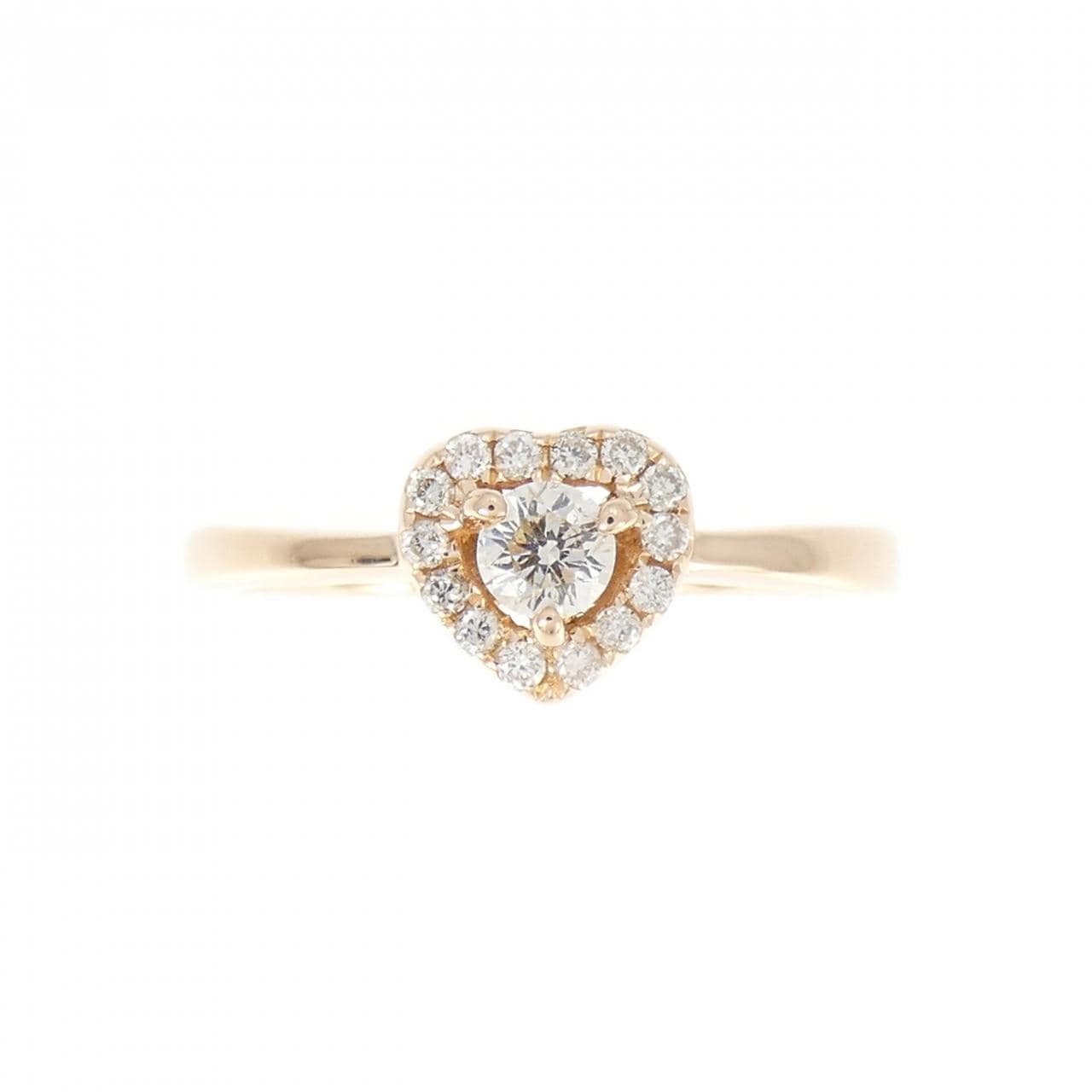 K18PG ハート ダイヤモンド リング 0.10CT