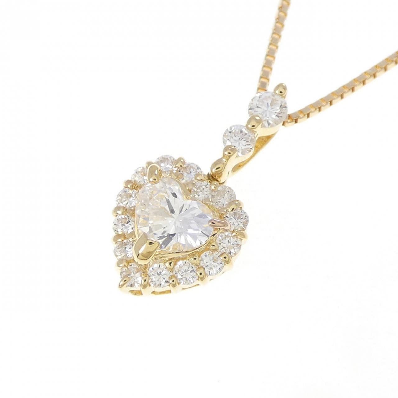 K18YG ダイヤモンド ネックレス 0.385CT D VVS2 ハートシェイプ