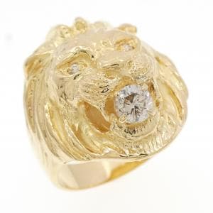 K18YG ライオン ダイヤモンド リング 0.27CT