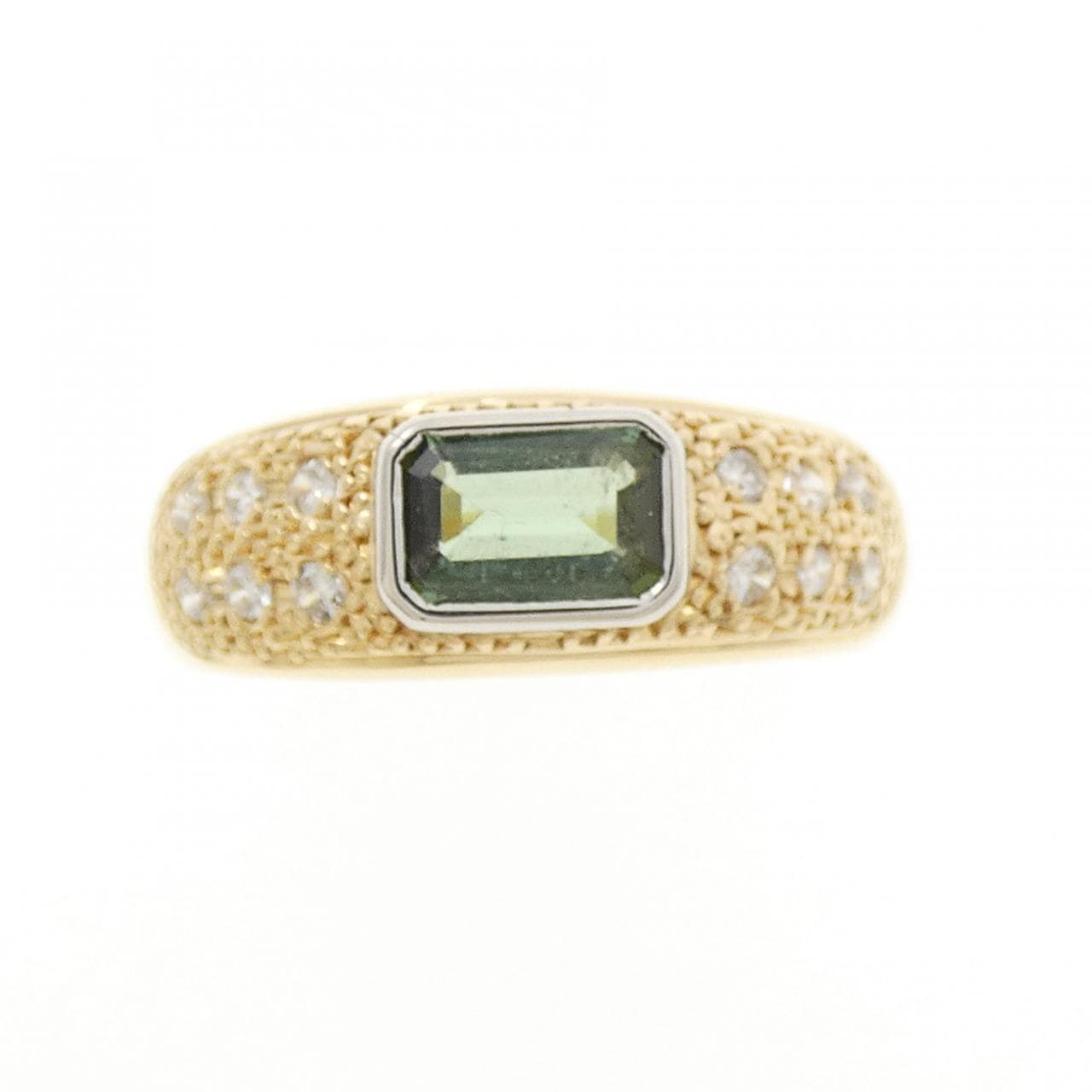 K18YG/PT900 トルマリン リング 0.50CT