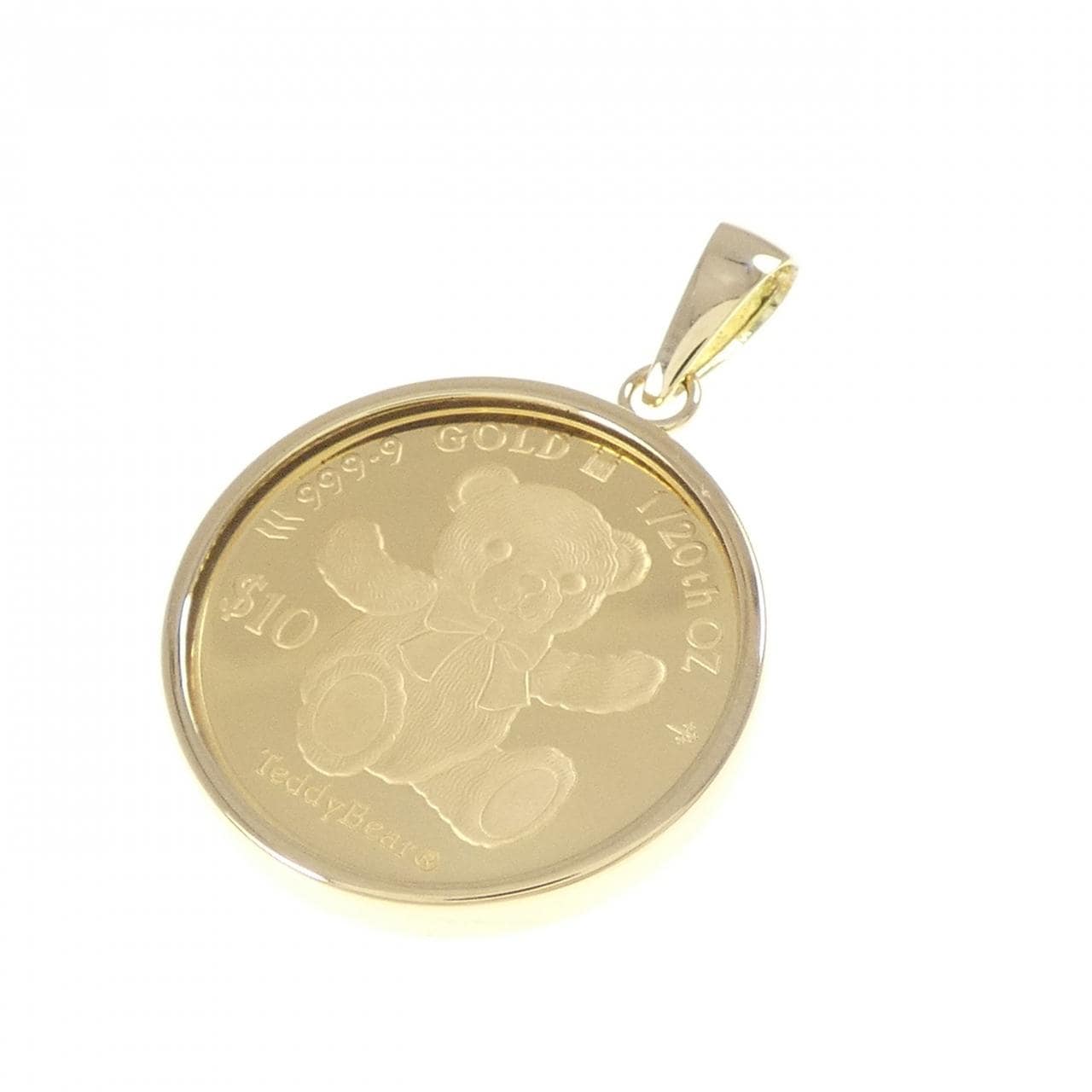 K18YG (frame) coin pendant