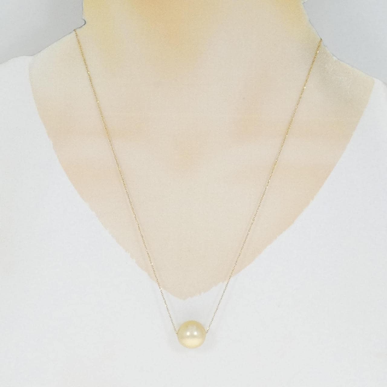K18YG 白蝶パール ネックレス 13mm