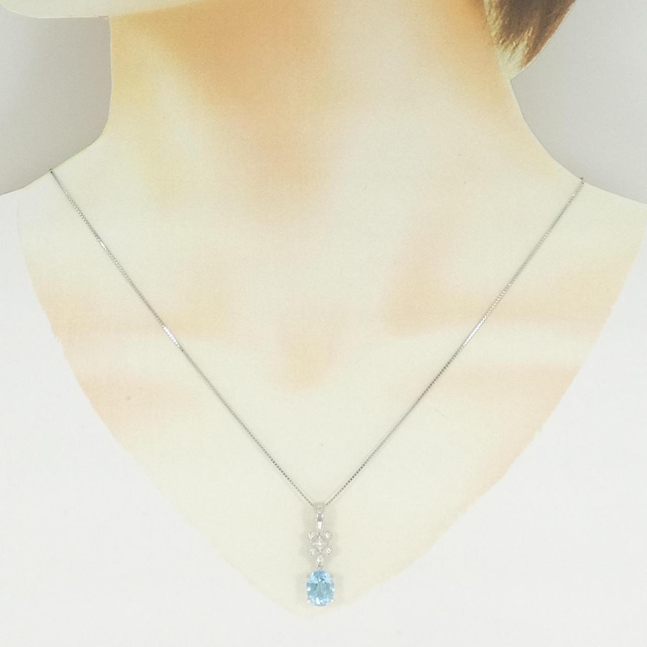 PT900/PT850 ブルートパーズ ネックレス 3.01CT