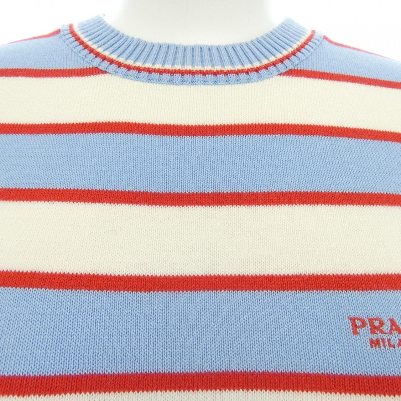 プラダ PRADA ストライプ コットンクルーネックセーター P24S2H SOOO 17KK ニット