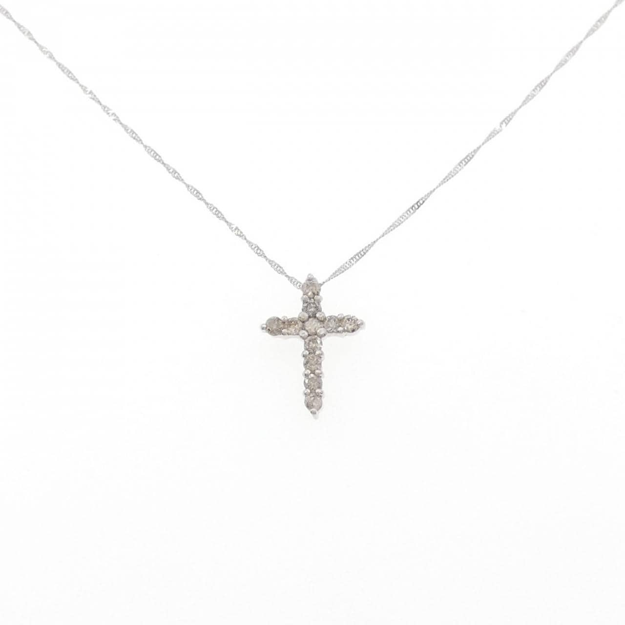 PT900/PT850 クロス ダイヤモンド ネックレス 0.30CT