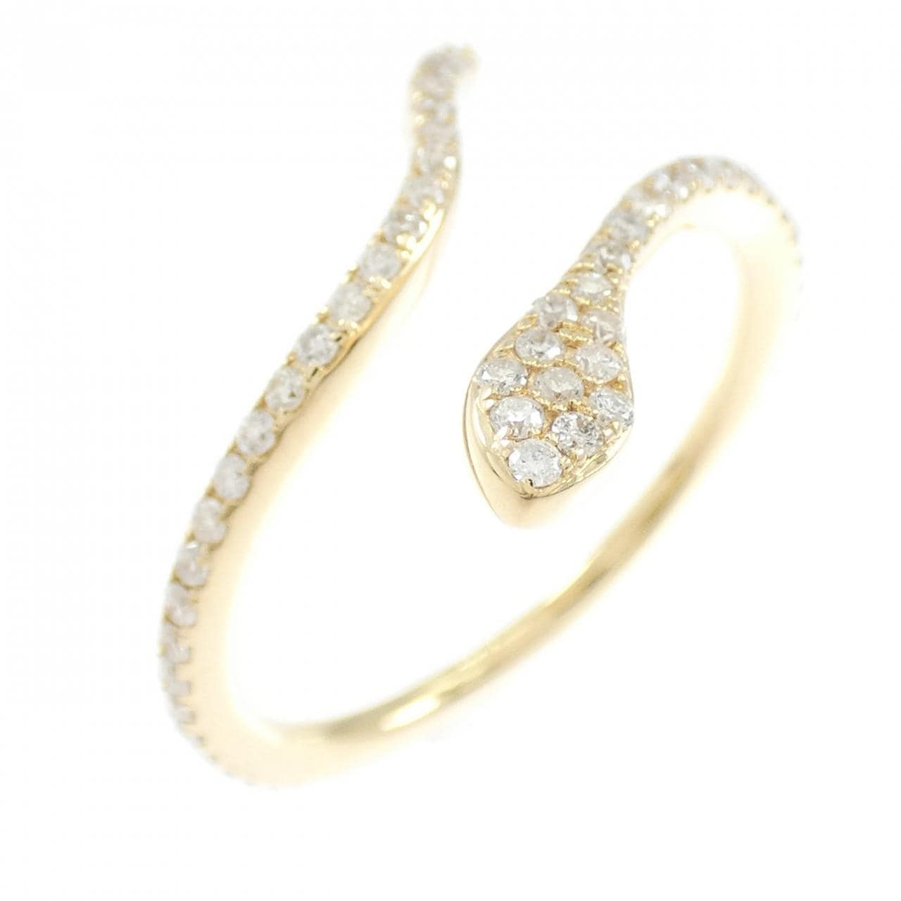 K18YG スネーク ダイヤモンド リング 0.50CT