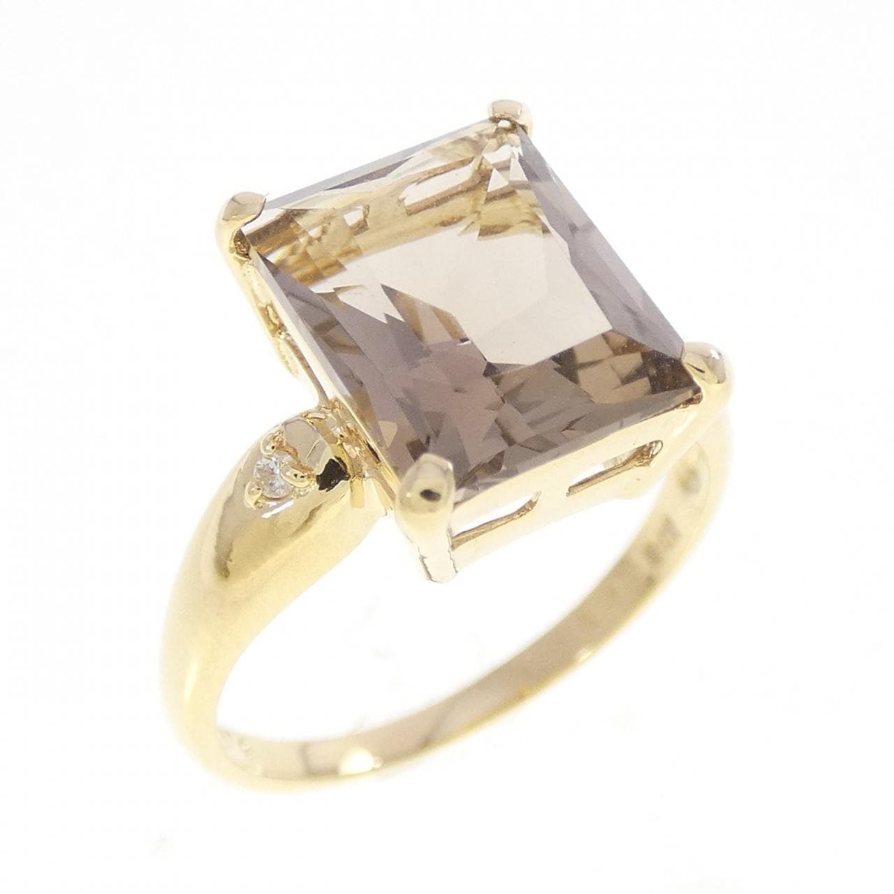 K18YG スモーキークオーツ リング 3.00CT