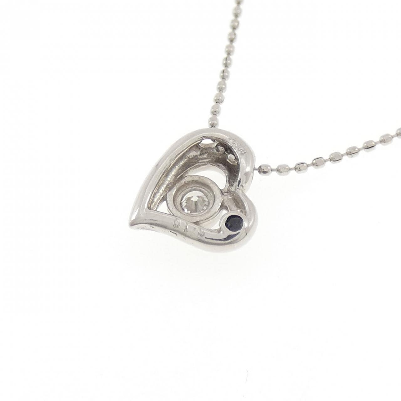 PT900/PT850 ハート ダイヤモンド ネックレス 0.10CT