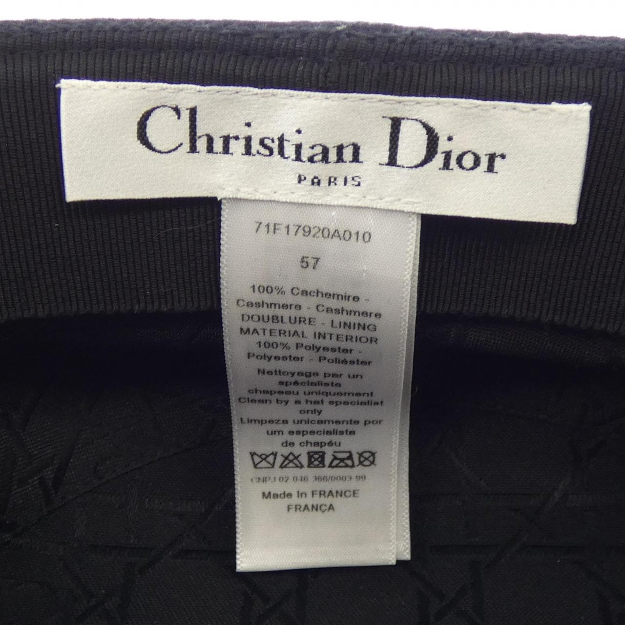 クリスチャンディオール CHRISTIAN DIOR 71F17920A010 キャップ