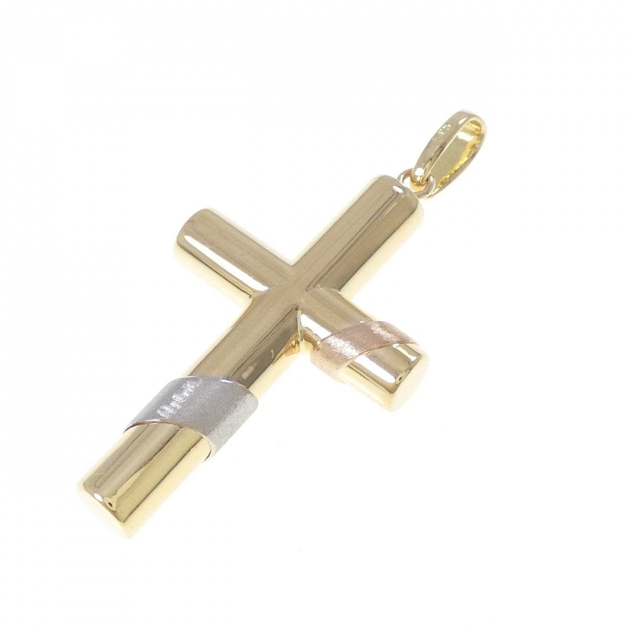 K18スリーカラー クロス ペンダント
