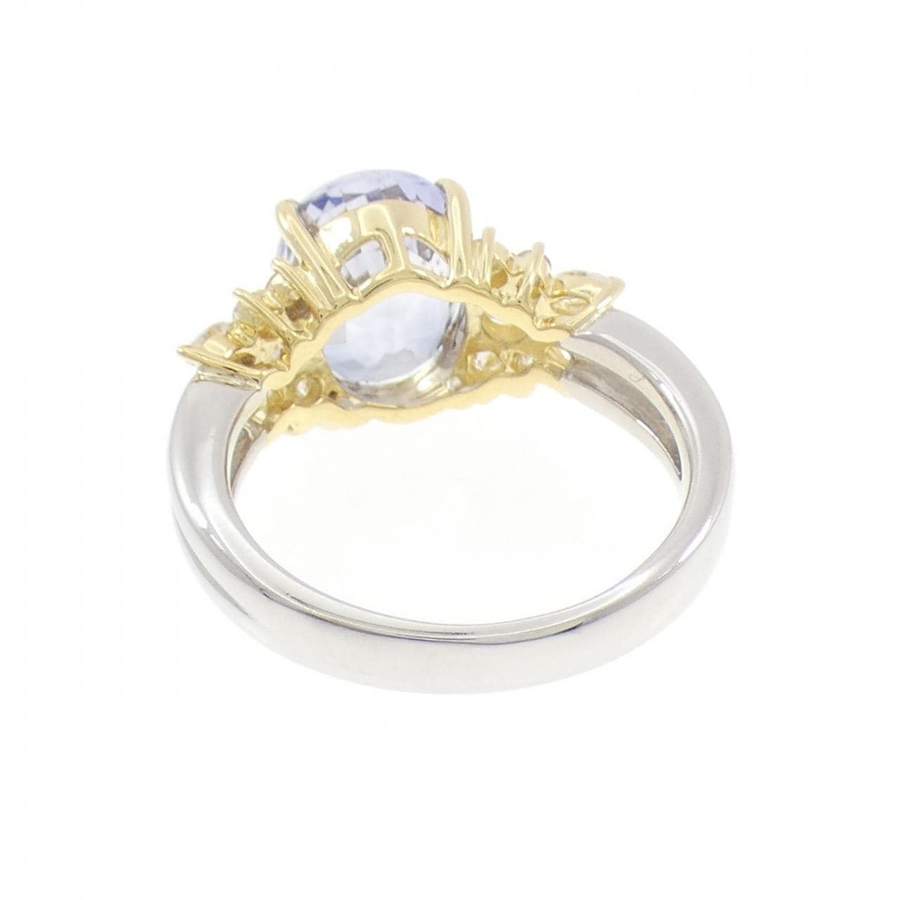 K18YG/PT900 サファイヤ リング 4.13CT