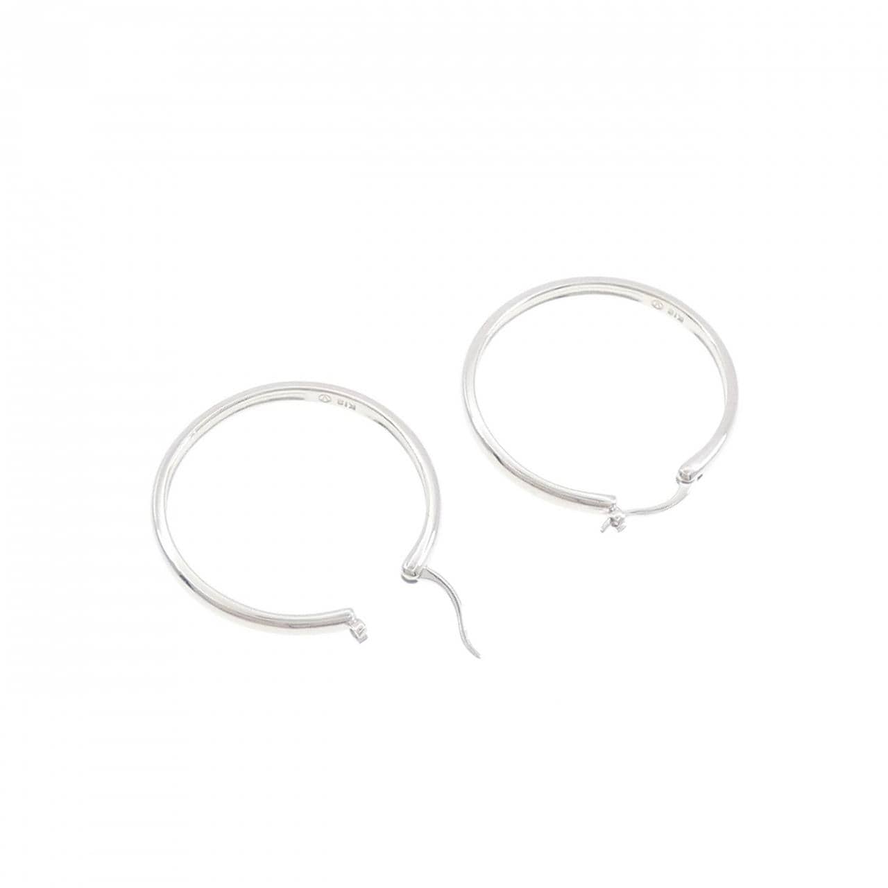 K18WG フープ ピアス